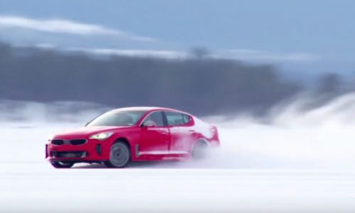 Video: Kia Stinger goes winter testing, shows drifting potential