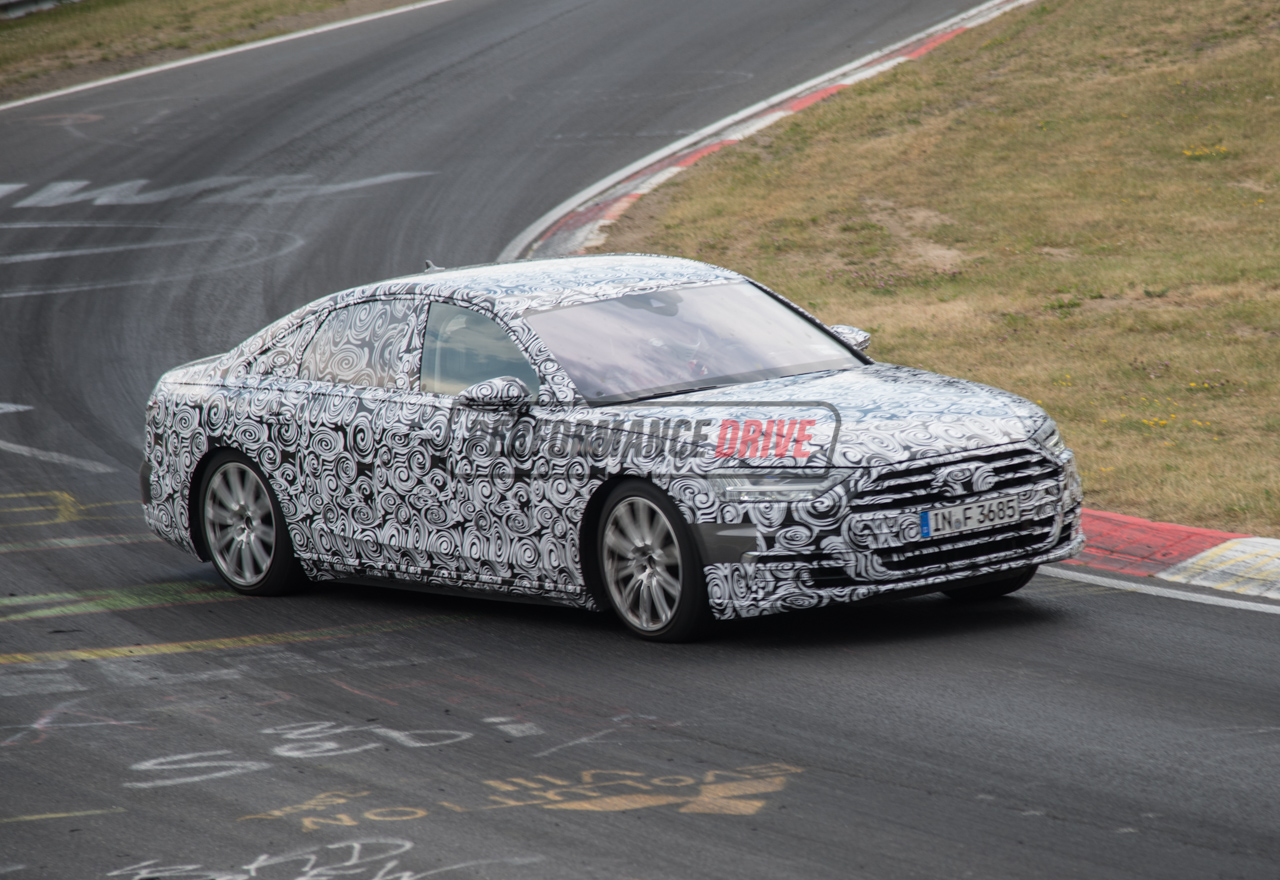 2018 Audi A8 spied pushing hard on Nurburgring, with new S6 (video)