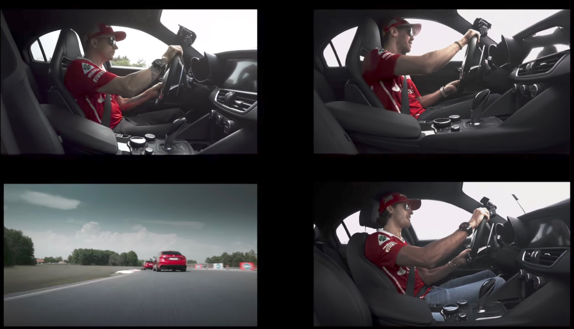 Vettel & Raikkonen crack a smile in the Alfa Romeo Giulia QV (video)