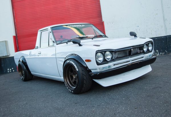 Datsun 1200 ute with Hakosuka Skyline front end conversion (video ...