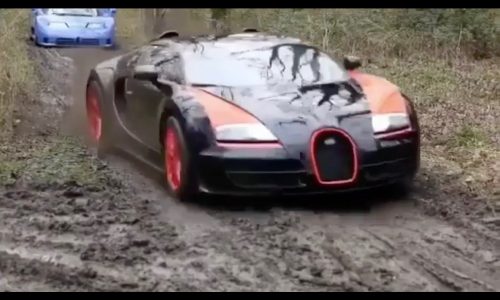 Video: Bugatti Veyron, LaFerrari, Countach go drifting in the mud