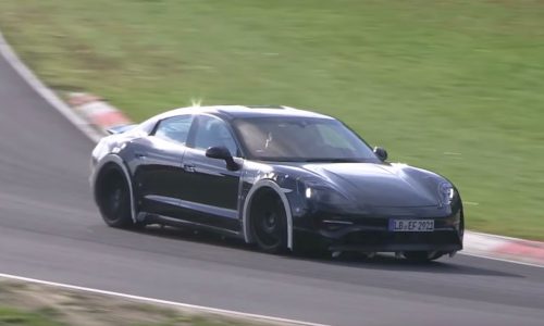 Porsche Mission E prototype whooshes on the Nurburgring (video)