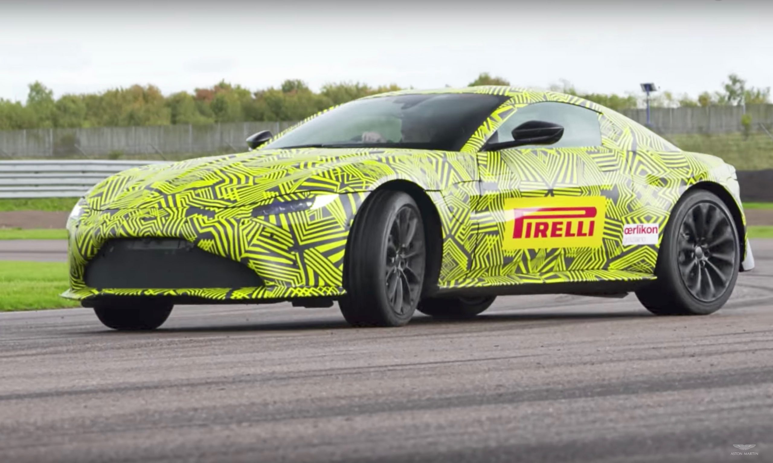 New Aston Martin Vantage previewed again, Verstappen test drives (video)