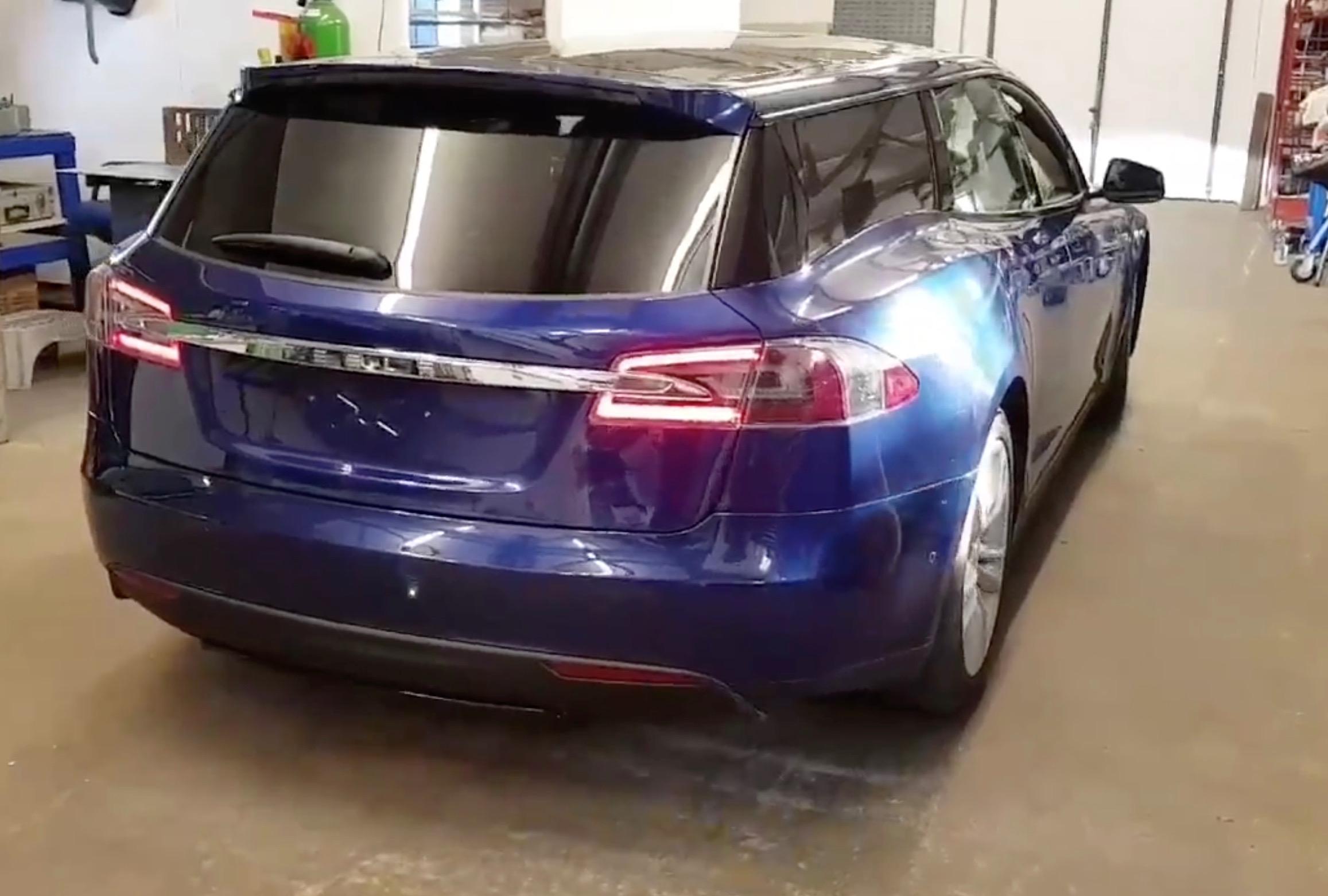 Tesla Model S wagon project complete, looks weird (video)