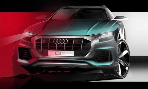 Audi Q8 previewed again, shows aggressive front end (video)