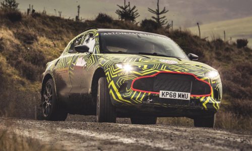 Aston Martin DBX named confirmed, first prototype hits the mud