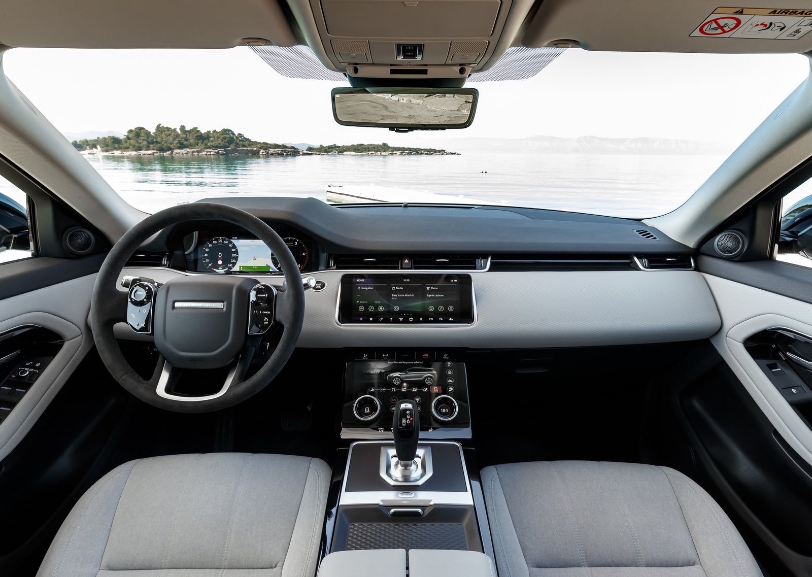 Range Rover Evoque 2020 Inside  . Cladding The Surfaces Are Smart Plush Leather Options With Down Spec Evoques Have A Normal Set Of Climate Controls In The Same Position.