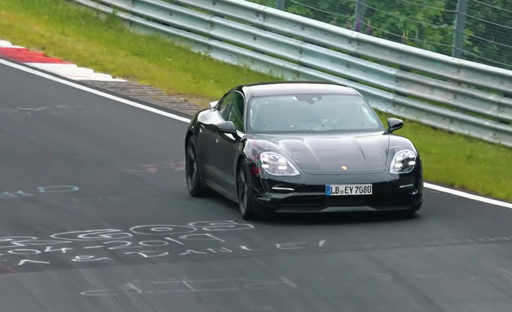 Porsche Taycan spied at Nurburgring, pushing hard (video)
