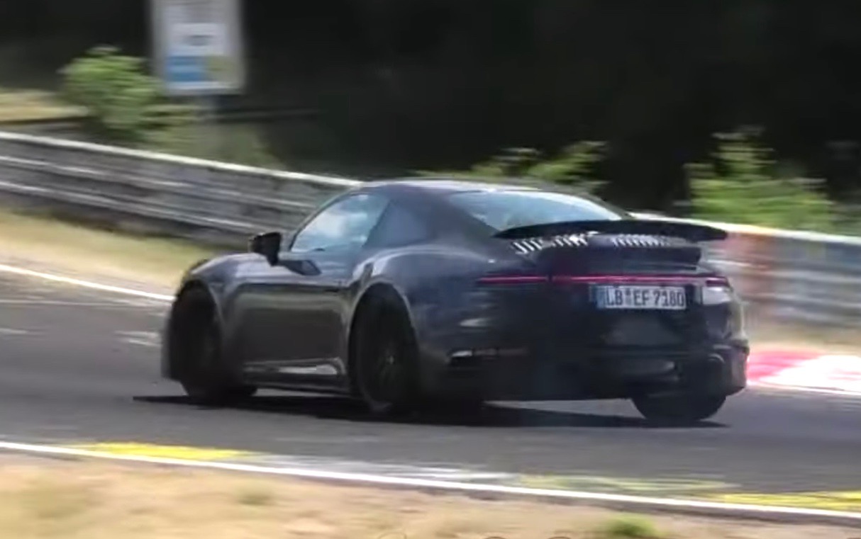 2020 Porsche 911 Turbo spied, pushing hard at Nurburgring (video)