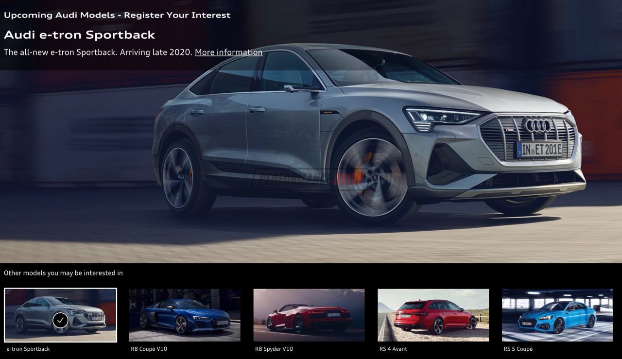 2021 Audi e-tron Sportback Australian website - 4