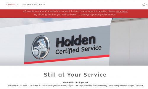 Holden website no longer shows cars, Corvette confirmed for 2021