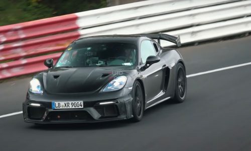 Porsche 718 Cayman GT4 RS spotted at Nurburgring (video)