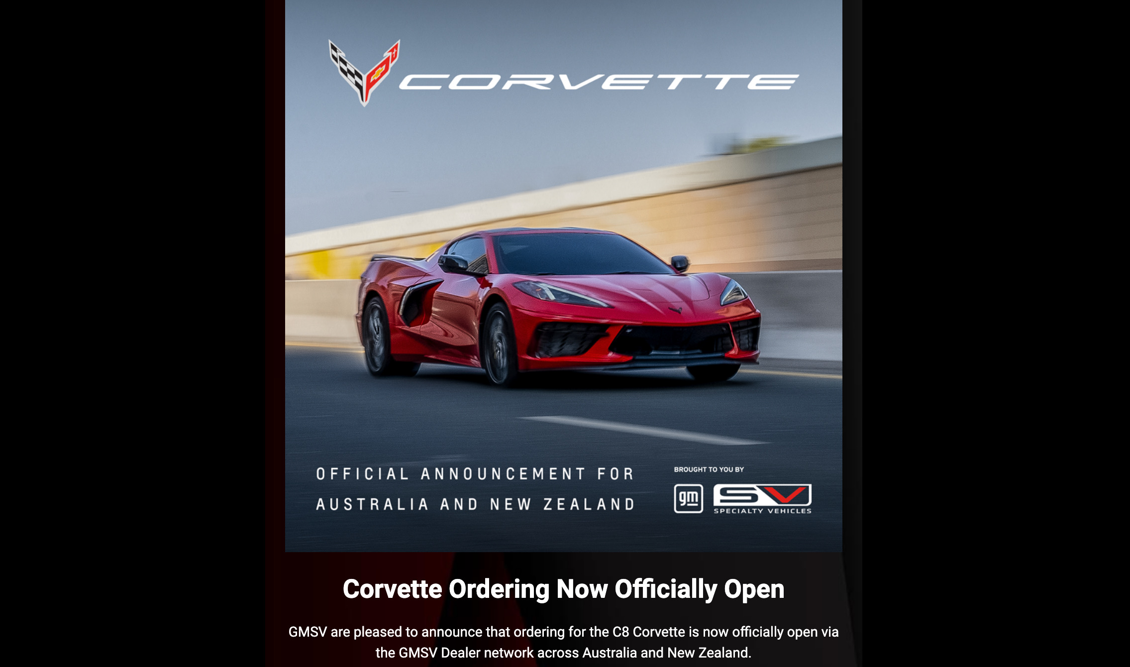 GMSV officially opens order books for 2022 Chevrolet C8 Corvette in Australia