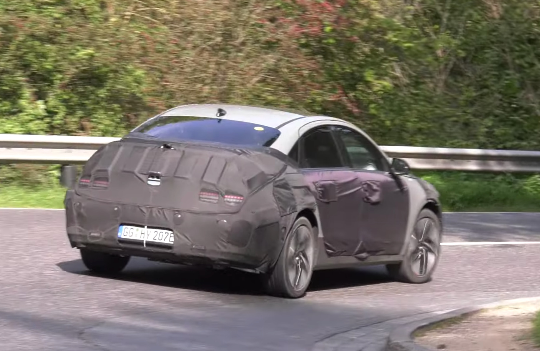 2022 Hyundai IONIQ 6 spotted on twisty road, looks fast & grippy (video)