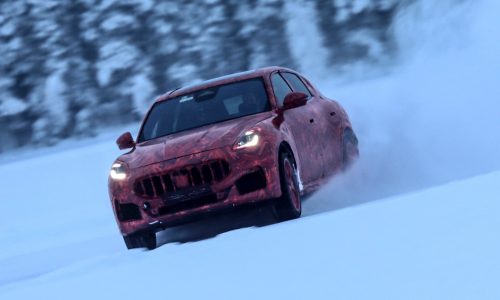 Maserati Grecale SUV prototypes undergo harsh winter tests