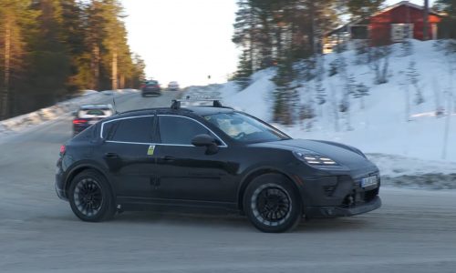 2023 Porsche Macan electric prototypes spotted, extreme winter testing (video)