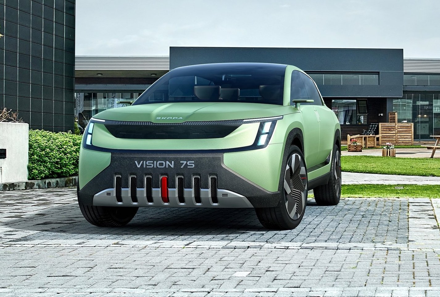 Skoda Vision 7S EV concept debuts new logo, next-gen design theme
