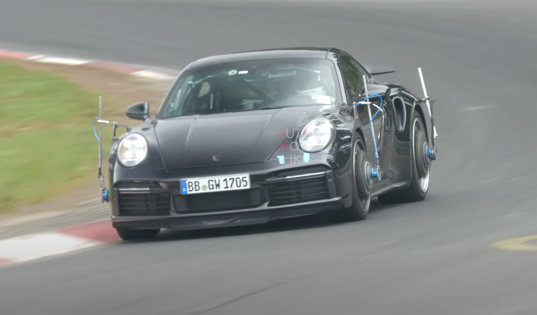 2024 Porsche 911 Turbo prototypes spotted at Nurburgring, hybrid power? (video)